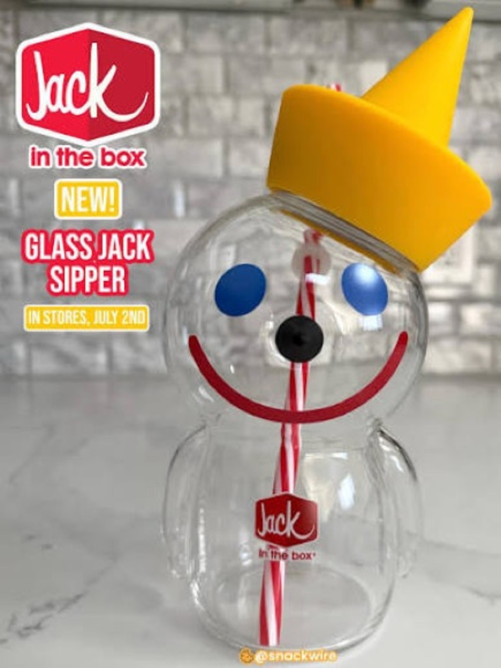 Jack in the box limited edition Yellow Glass Jack Sipper cup! Rare